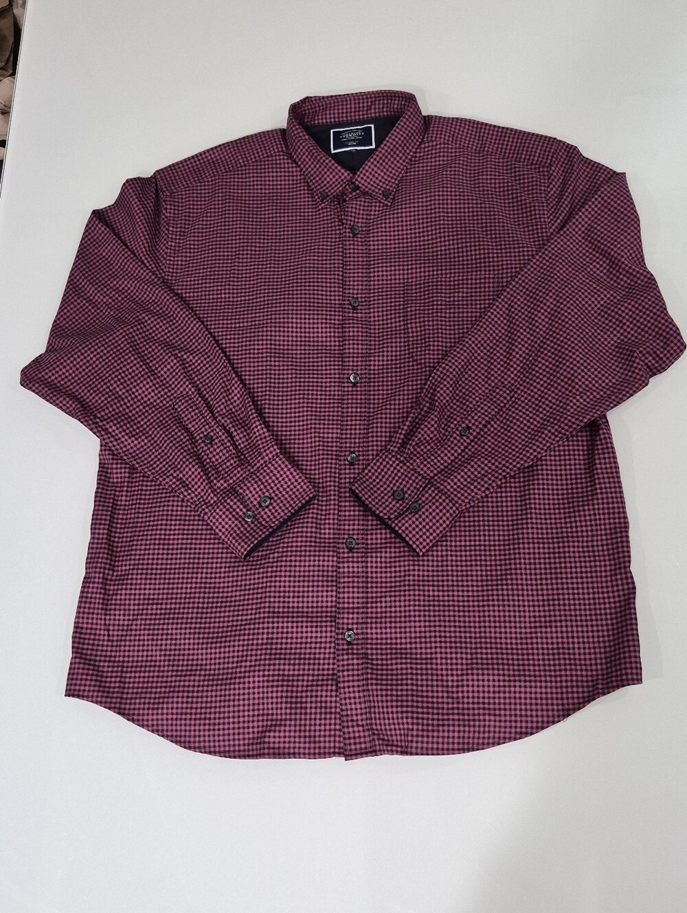 Charles Tyrwhitt Mens Classic Fit Plaid Button Down Shirt Red & Black XX Large